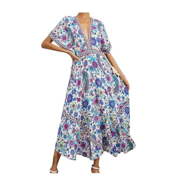 R. Vivimos Floral Maxi Dress | Size Large - Picture 1 of 9